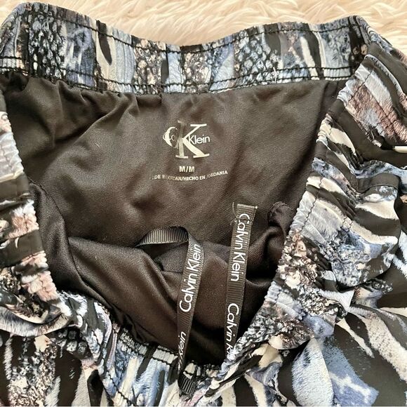 Calvin Klein running shorts athletic black blue snake print drawstring medium - Picture 6 of 6